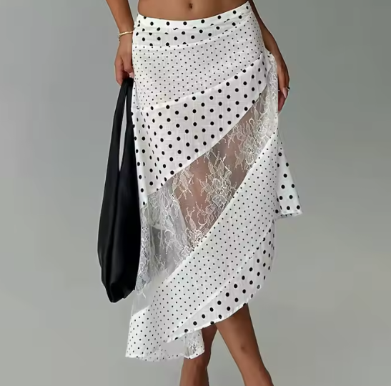Polka Dot Midi Skirt