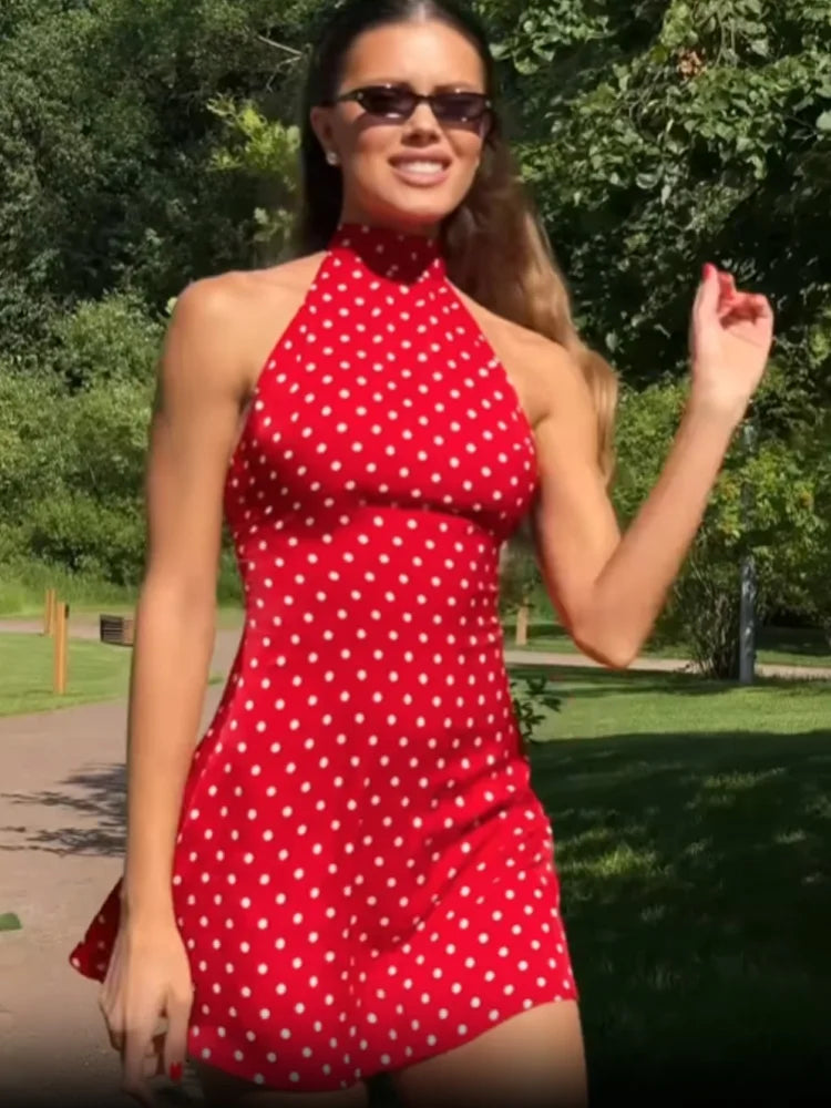 Polka Dot Halter Dress