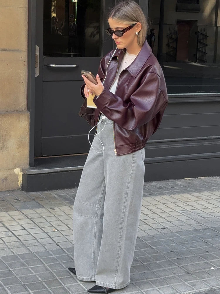 Cropped Leather Jacket